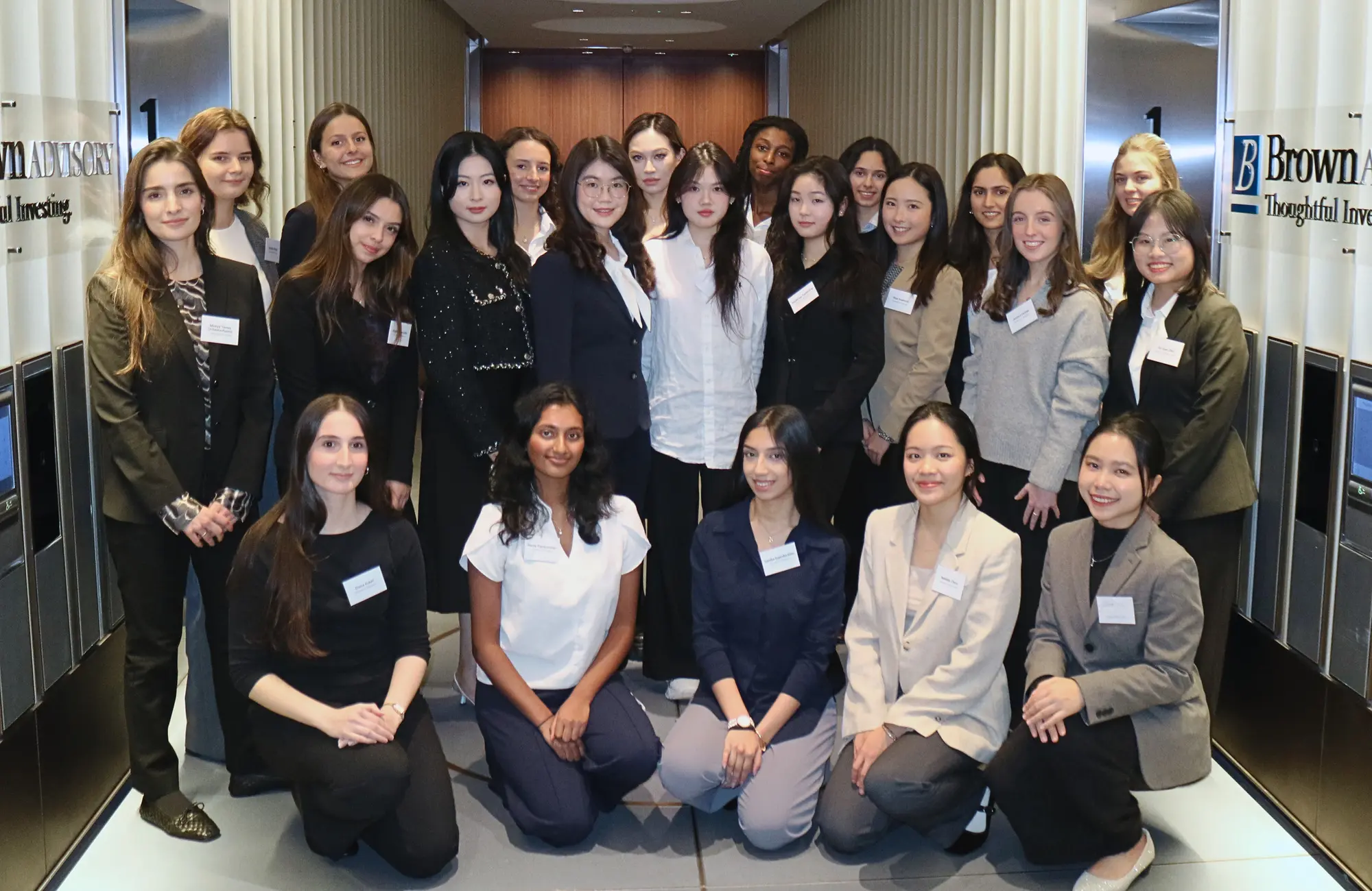 students at university event